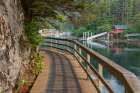 Alaska-Elfin Cove Boardwalk next to bay Art Print